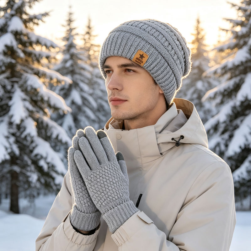 1-5 قطع من مجموعة قبعات وقفازا - مراجعة Running Gear In Winter وسعره